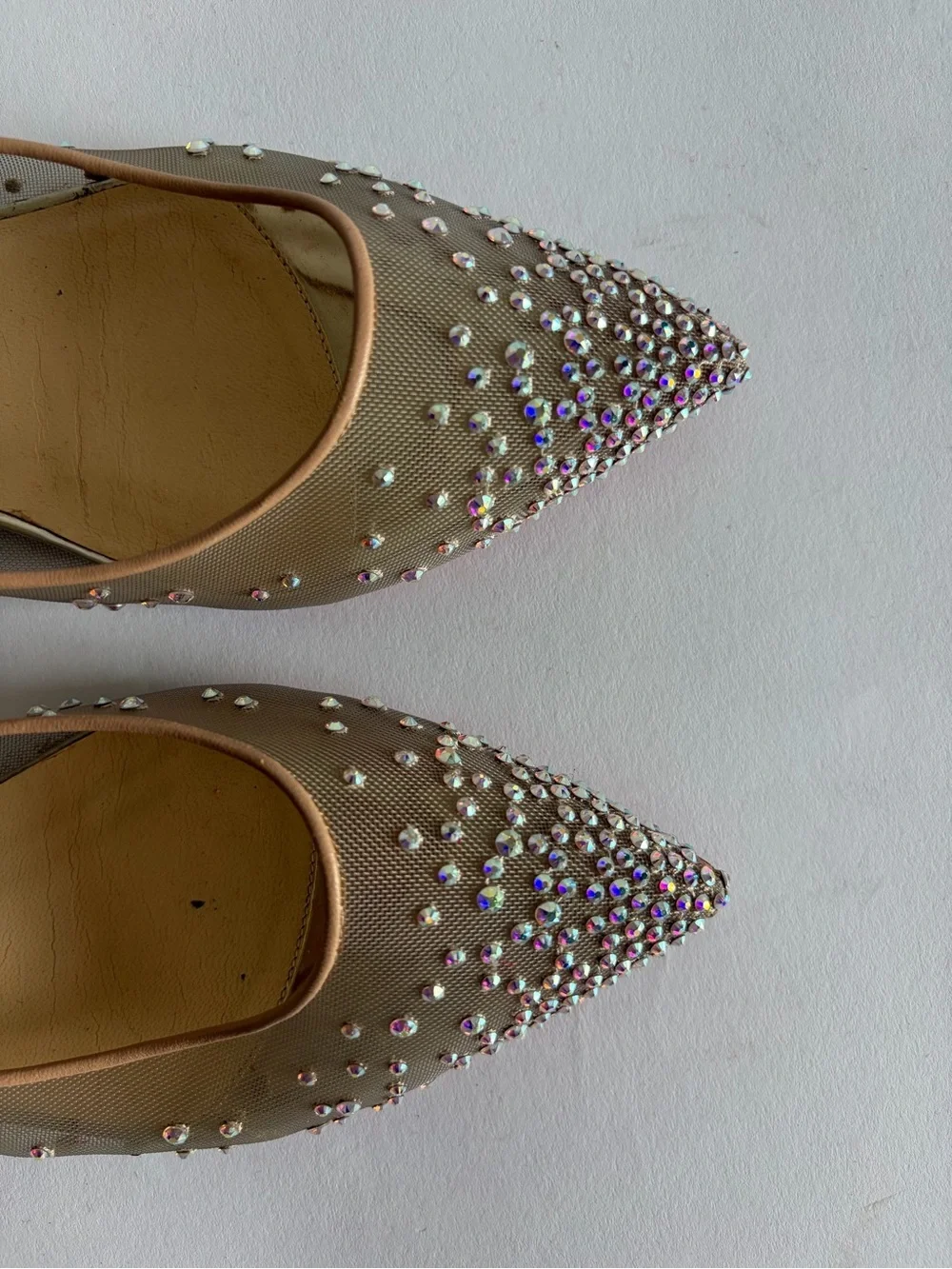 Christian Louboutin Follies Strass Nude Suede leather 37.5 - Picture 10 of 11